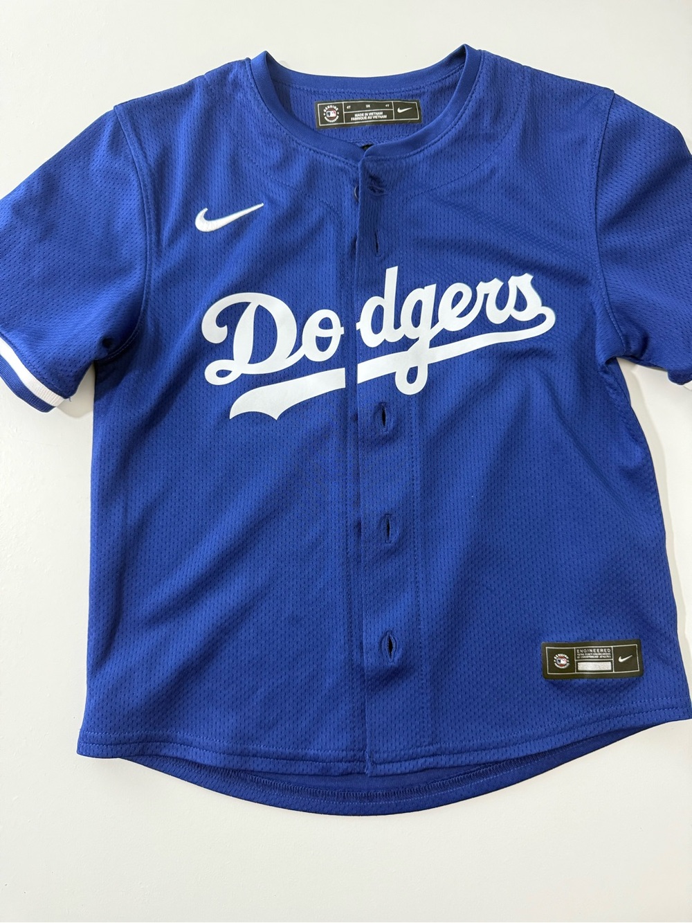 Nike Kids Dodgers Royal Blue Button-Front Jersey